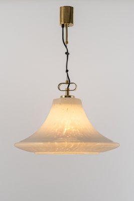 Large Limburg Brass With Opal Glass Pendant Light, Germany, 1970s-UGR-1299017