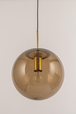 Large Limburg Brass with Smoked Glass Ball Pendant, Germany, 1970s-UGR-1294398