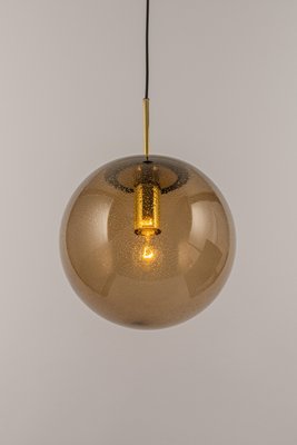 Large Limburg Brass with Smoked Glass Ball Pendant, Germany, 1970s-UGR-1294398