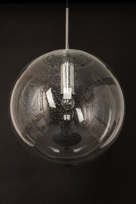 Large Limburg Chrome with Clear Glass Ball Pendant, Germany, 1970s-UGR-1085205