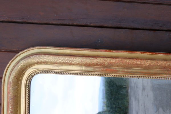 Large Louis Philippe Mirror in Golden Wood-KMQ-1783696