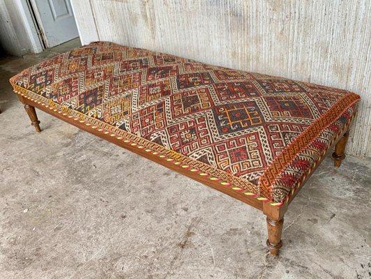 Large Louis XIV Style French Dark Oak Bench, 1920s-PSK-1002605