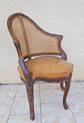 Large Louis XV Chair in Leather-AWH-1748701