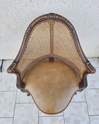 Large Louis XV Chair in Leather-AWH-1748701