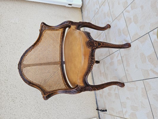 Large Louis XV Chair in Leather-AWH-1748701