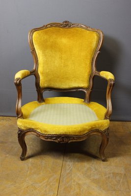 Large Louis XV Lounge Chair in Walnut, 1750-BCR-2016248