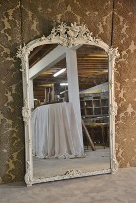 Large Louis XV Mirror in White-AXR-1725393