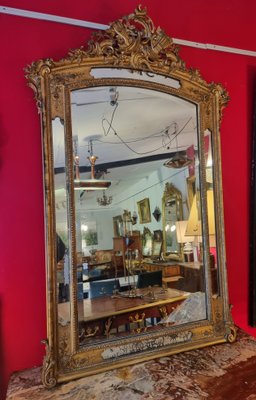 Large Louis XVI Style Mirror in Golden Wood-BSB-1416857