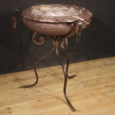 Large Marble Tub with Wrought Iron Tripod, 1950-RP-2034727