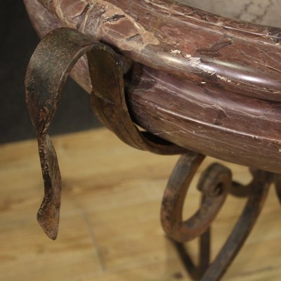 Large Marble Tub with Wrought Iron Tripod, 1950-RP-2034727