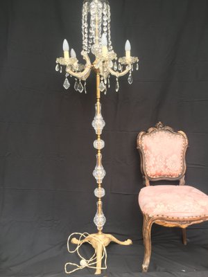 Large Maria Teresa Crystal Floor Lamp, 1950s-WQQ-689275