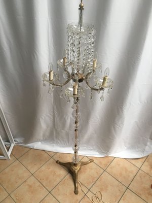 Large Maria Teresa Crystal Floor Lamp, 1950s-WQQ-689275