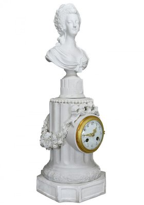 Large Marie Antoinette Biscuit Porcelain Clock-WFS-955711