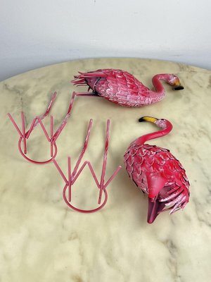 Large Metal Flamingos, Italy, 1980s, Set of 2-YST-1750199