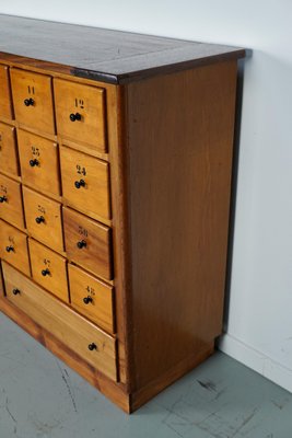 Large Mid-20th Century Dutch Industrial Beech Apothecary Cabinet-XO-1818838