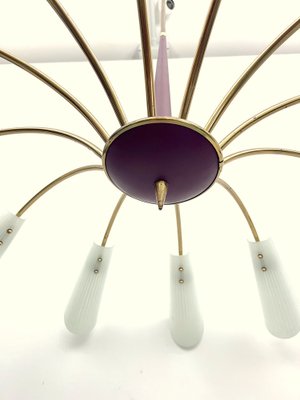 Large Mid-Century 12-Arm Chandelier in the style of Stilnovo, Italy, 1950s-OT-1699936