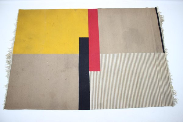 Large Mid Century Abstract Geometric Rugs, 1950s, Set of 2-TZ-848553