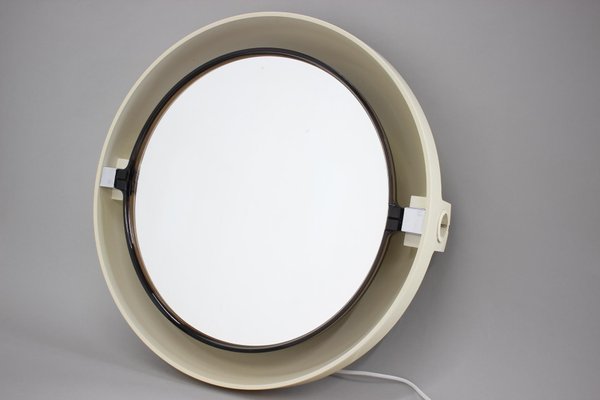 Large Mid-Century Backlit Mirror from Allibert, Italy, 1970s-TZ-1229422