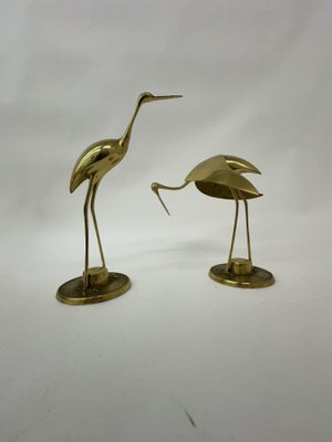 Large Mid-Century Brass Birds, 1970s, Set of 2-BGP-1798431