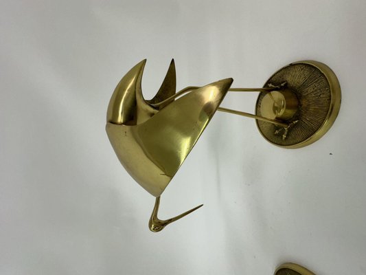 Large Mid-Century Brass Birds, 1970s, Set of 2-BGP-1798431