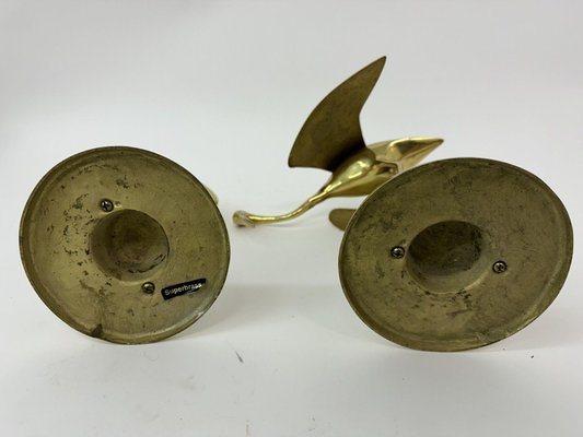 Large Mid-Century Brass Birds, 1970s, Set of 2-BGP-1798431