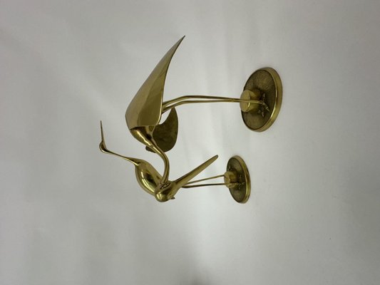 Large Mid-Century Brass Birds, 1970s, Set of 2-BGP-1798431