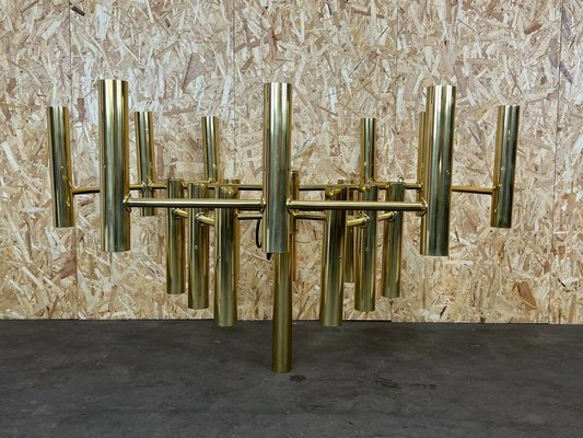 Large Mid-Century Brass Chandelier by Gaetano Sciolari for Sciolari-EJL-1167612