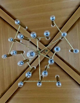 Large Mid-Century Brass Chandelier by Gaetano Sciolari for Sciolari-EJL-1167612