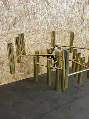 Large Mid-Century Brass Chandelier by Gaetano Sciolari for Sciolari-EJL-1167612