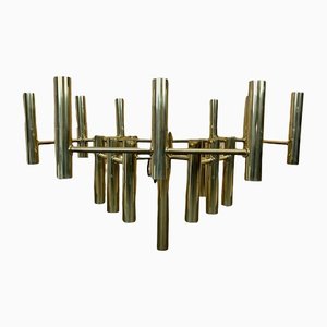 Large Mid-Century Brass Chandelier by Gaetano Sciolari for Sciolari-EJL-1167612