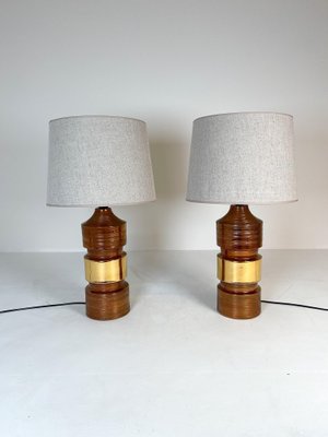 Large Mid-Century Brass Table Lamps by Bitossi for Bergboms, 1960s, Set of 2-UYK-1281601