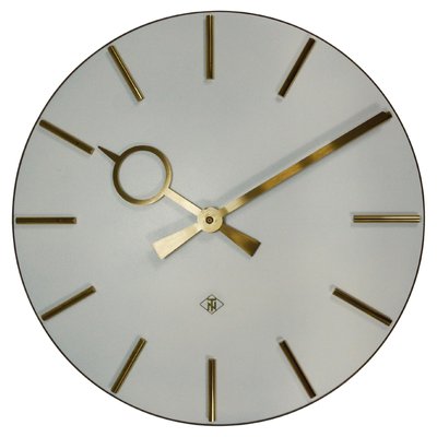 Large Mid-Century Brass Wall Clock in the style of Heinrich Moeller, Germany, 1950s-MWV-2020989