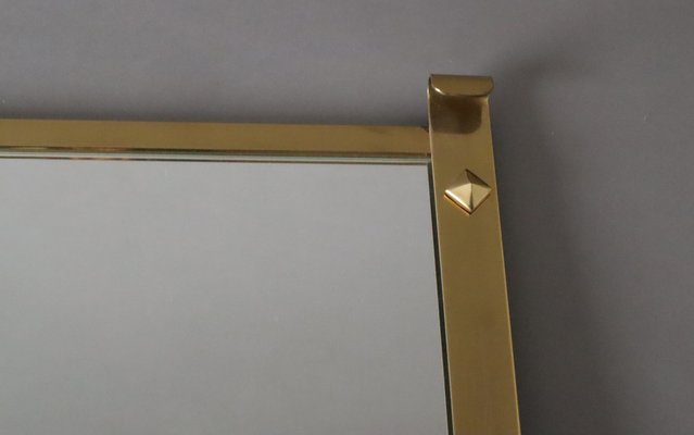 Large Mid-Century Brass Wall Mirror, 1950s-ESB-1789741