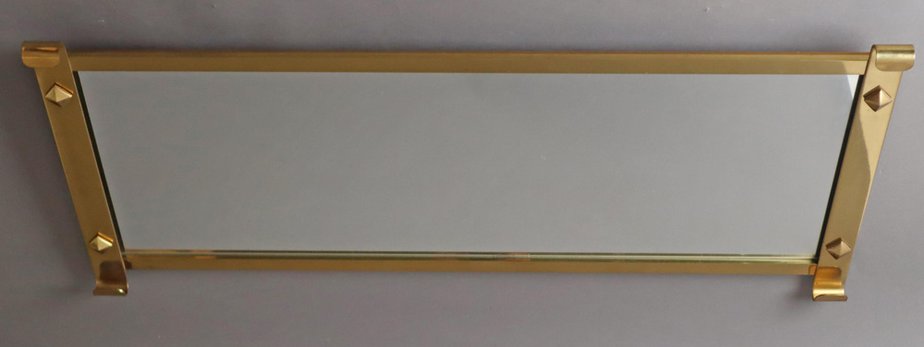 Large Mid-Century Brass Wall Mirror, 1950s-ESB-1789741