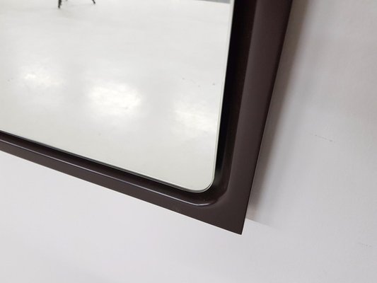 Large Mid-Century Brown Plastic Mirror, 1970s-ZO-991508