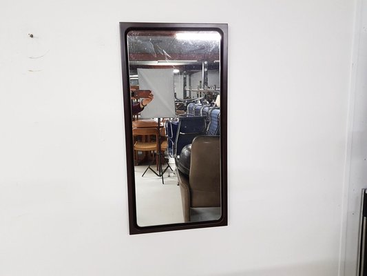 Large Mid-Century Brown Plastic Mirror, 1970s-ZO-991508