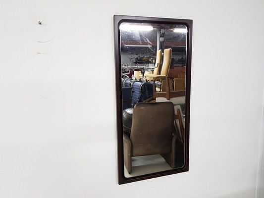 Large Mid-Century Brown Plastic Mirror, 1970s-ZO-991508