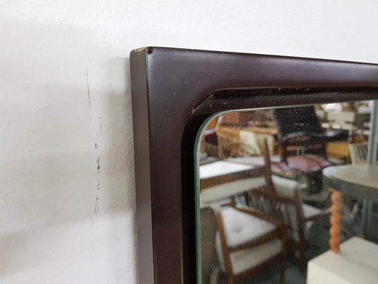 Large Mid-Century Brown Plastic Mirror, 1970s-ZO-991508