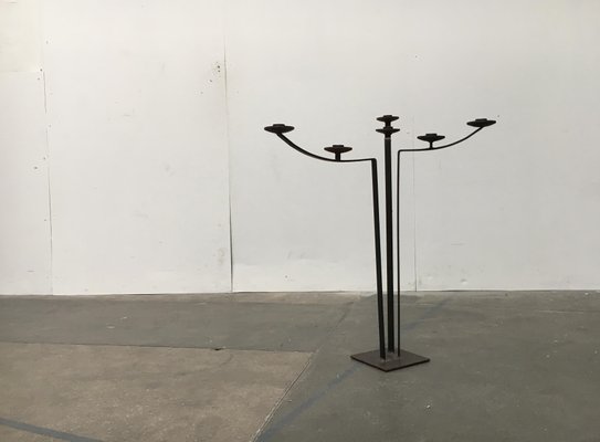 Large Mid-Century Brutalist Metal Candleholder-UAH-953852