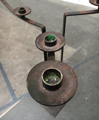 Large Mid-Century Brutalist Metal Candleholder-UAH-953852