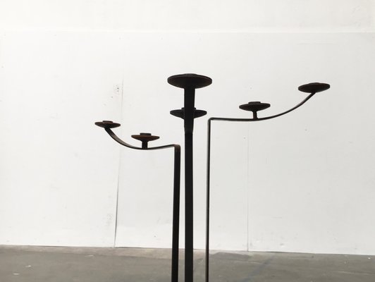 Large Mid-Century Brutalist Metal Candleholder-UAH-953852