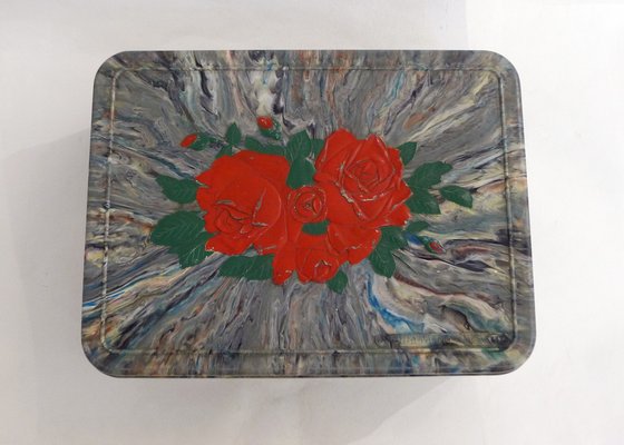 Large Mid-Century Chocolate Box in Marbled Polychrome Resin from Regibana, 1950s-RNR-1798123