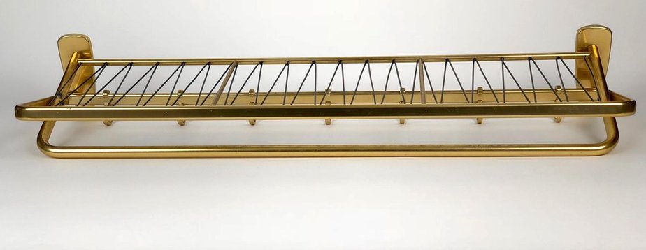 Large Mid-Century Coat Rack in Gold Color, Austria, 1950s-BAF-763453