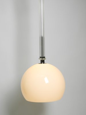 Large Mid-Century Czech Glass Ceiling Lamp with Glass Shade and Glass Rod-RR-940995