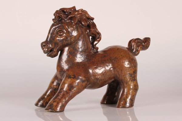 Large Mid-Century Danish Ceramic Horse Figure by Gertrud Kudielka for L. Hjorth, 1950s-QQ-1758346