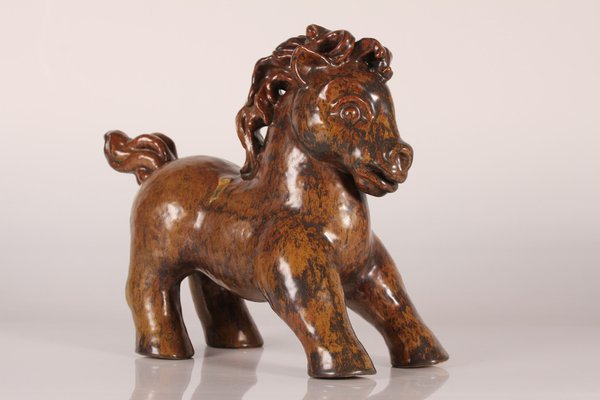 Large Mid-Century Danish Ceramic Horse Figure by Gertrud Kudielka for L. Hjorth, 1950s-QQ-1758346