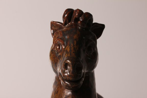 Large Mid-Century Danish Ceramic Horse Figure by Gertrud Kudielka for L. Hjorth, 1950s-QQ-1758346