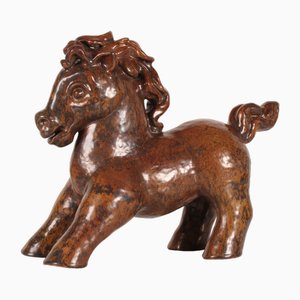 Large Mid-Century Danish Ceramic Horse Figure by Gertrud Kudielka for L. Hjorth, 1950s-QQ-1758346