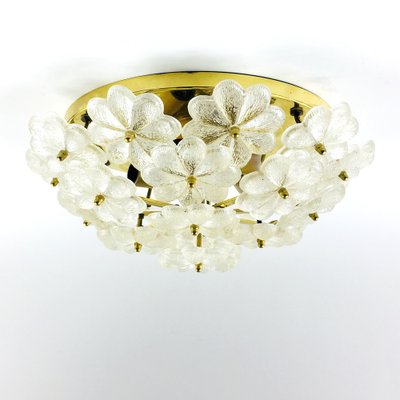 Large Mid-Century Floral Ceiling Light in Murano Glass by Ernst Palme, Germany, 1970s-BMM-1454024