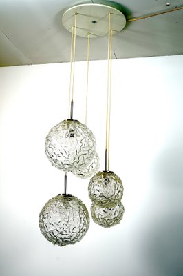 Large Mid-Century Frosted Glass Cascade Ceiling Lamp from Doria, 1960s-CIP-963133